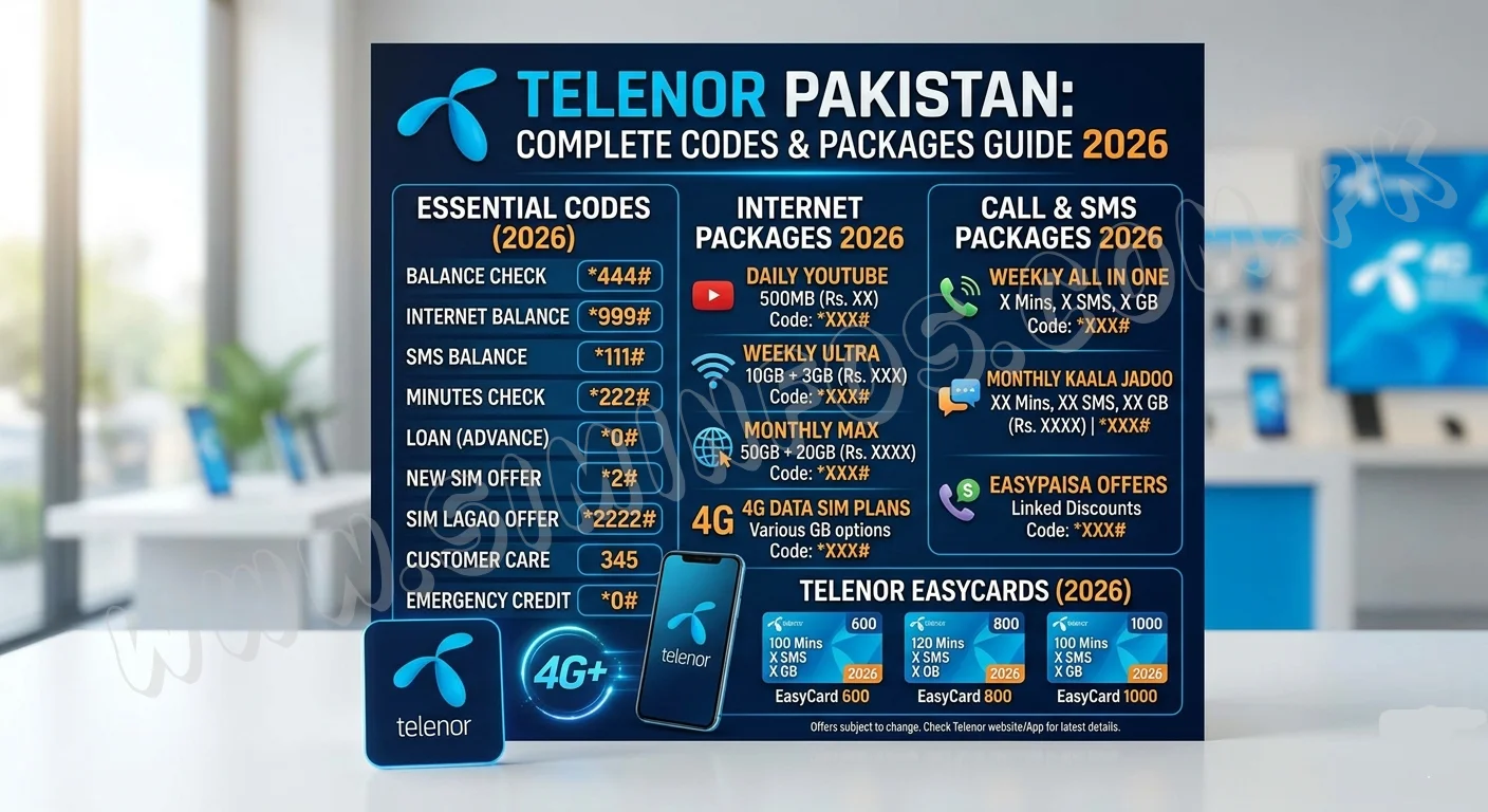Telenor SIM Codes & Packages 2026