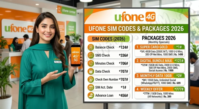 Ufone SIM Codes & Packages 2026
